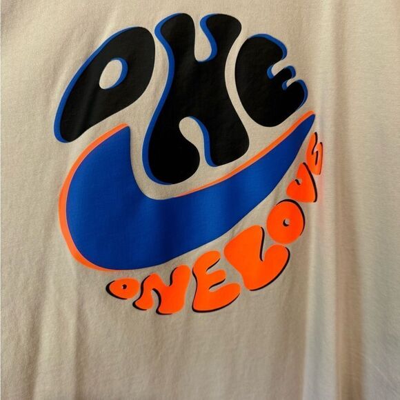 Nike Power Love Sport Crewneck Short Sleeve Loose Fit T-Shirt Beige Tan - Picture 5 of 9